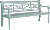 Patio Collection Martin Adirondack Acacia Wood Bench, Ash Grey