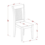 MLPO5-SBR-W Milan 5 Piece Set Includes a Rectangle Dining Room Table with Butterfly