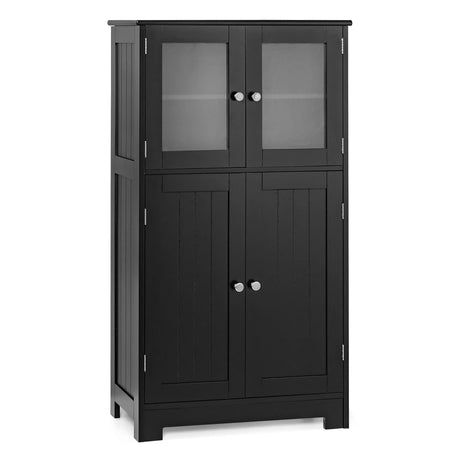 Storage Cabinet with Doors - Bathroom Floor Cabinet, Freestanding Tall Cabinet w/ 2