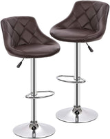 Counter Height Bar Stools Set of 2 Barstools Swivel Stool Height Adjustable Bar Chairs