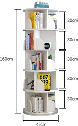 Rotating Stackable Shelves Bookshelf Organizer (White)