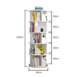 Rotating Stackable Shelves Bookshelf Organizer (White)