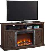 Barrow Creek Fireplace Console with Glass Doors for TVs up to 60", Espresso