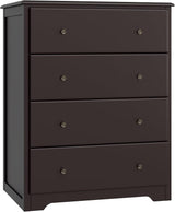 Dresser, 4 Drawer Dressers Chests of Drawers, Modern Tall Dresser, Wood Drawer Chest Storage