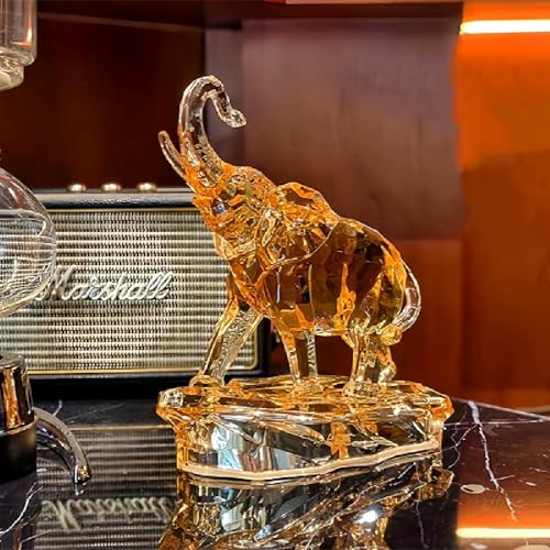 Amber Acrylic Elephant Figurine Luck Elephant Auspictious Feng Shui Elephant