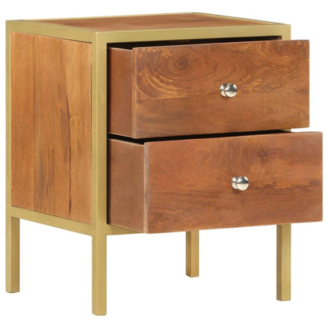 Wood Bedside Cabinet - Solid Wood Nightstand Rustic Wooden Side Table for Bedroom