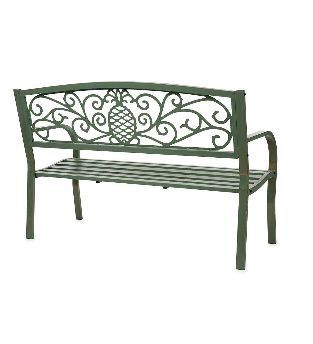 Weatherproof Pineapple Outdoor Bench | Holds Up to 300 lbs | Garden Patio Porch Park