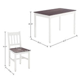 Table Set for 4, 5 - Piece Kitchen Table Set 42.5 Inch Rectangular Dining Table with Chairs