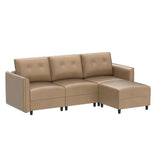 Modular Sectional Sofa, Convertible L Shaped Couch with Storage, Faux Leather Fabric Waterproof Sectional Couch for Living Room,