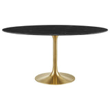 Modway Lippa Dining Table, 60", Gold Black