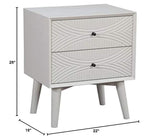 Furniture Tranquility 2 Drawer Nightstand, 22" W X 16" D X 26" H, white