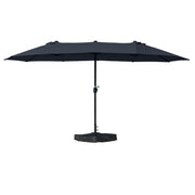 15ft Rectangle Patio Umbrella, Double-Sided Outdoor Market Umbrella
