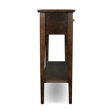 10075-CH Two Drawer Sofa Table Hall Console with Shelf, Chocolate Oak, 11 in x 30