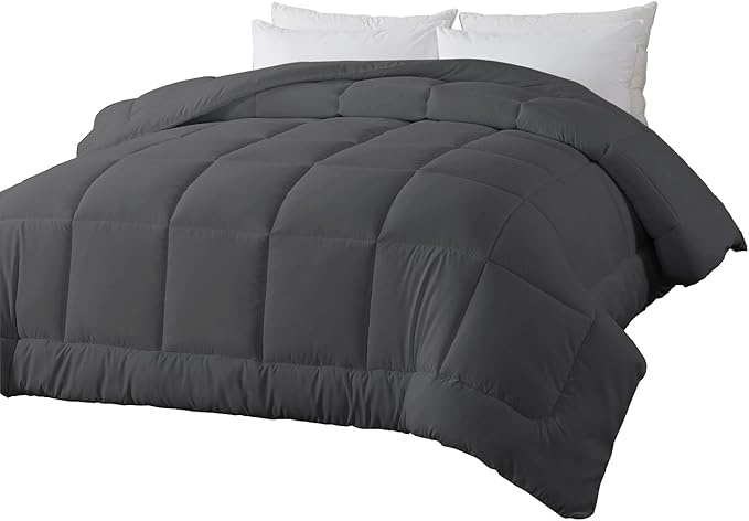Down Alternative Comforter King Duvet Insert with Corner Tabs, All Season Quilted Bed Comforter Box-Stitched