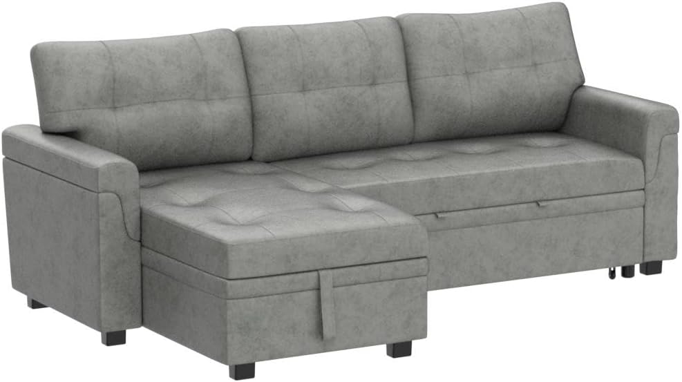 Transform Any Space: Sleeper Sectional Sofa with Convertible Sofa Bed & Inviting Chaise