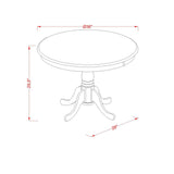 East West Furniture ANBO5-CAP-C 5 Piece Kitchen Table Set for 4 Includes a Round Dining able with Pedestal and 4 Linen Fabric Upholstered Dining Chairs, 36x36 Inch, Cappuccino