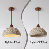 Wabi Sabi Concrete Pendant Light 10.8" Grey Textured Lampshade