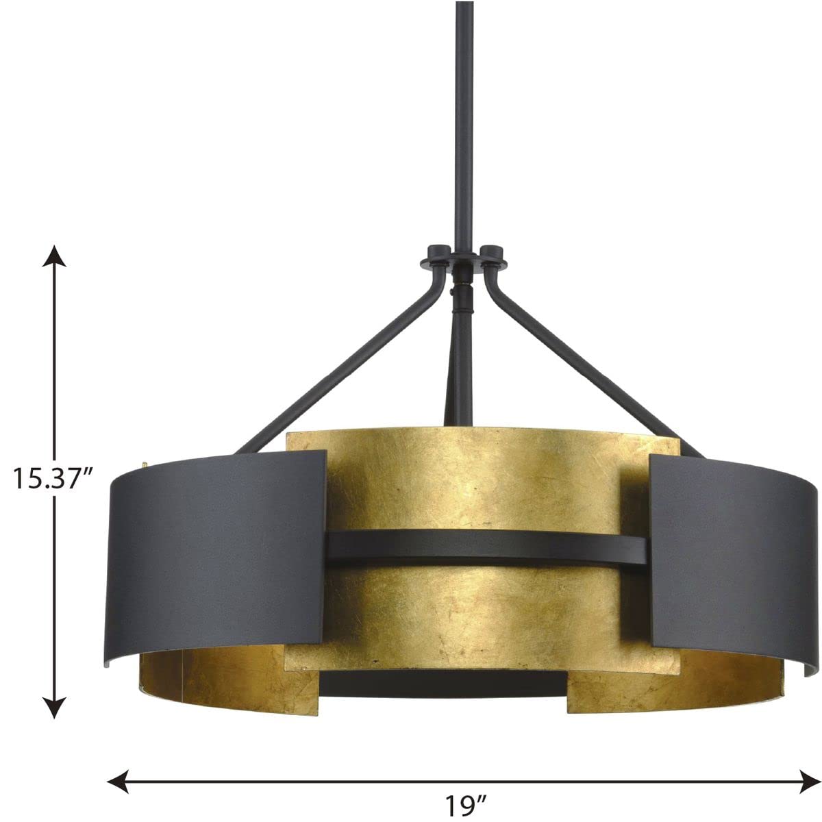 Lowery Three-Light Semi-Flush Ceiling Light in Textured Black