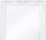 Classic Wall Mirror, White 47.2"x23.6", Baroque Style Wooden Frame