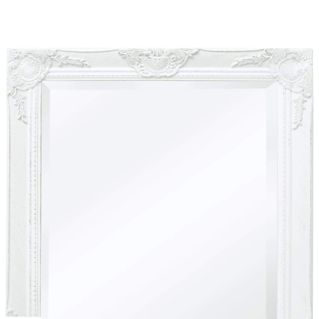 Classic Wall Mirror, White 47.2"x23.6", Baroque Style Wooden Frame