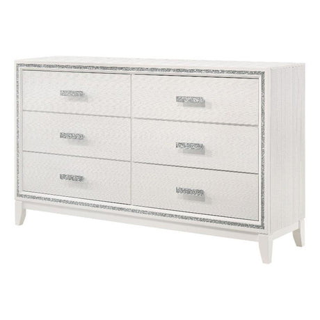 Haiden Rectangular Wood 6-Drawer Bedroom Dresser in White