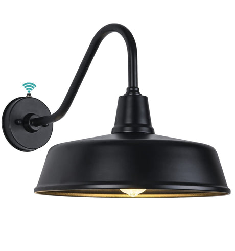 Lzwelcy Barn Lights Outdoor 15 Inch Large Classic Gooseneck Light,Farmhouse Wall Mounted Barn Lights from Dusk to Dawn,Home Gooseneck Barn Light Outdoor for Porch,House and Garage.