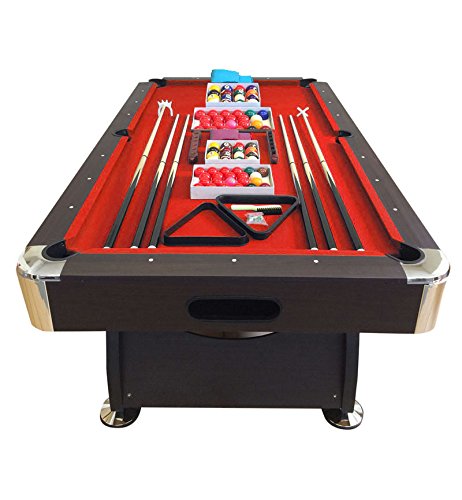 8' Feet Billiard Pool Table with Automatic Ball Return System on The Short Side Snooker Full Set Accessories Game