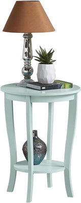 American Heritage Round End Table with Shelf, Espresso