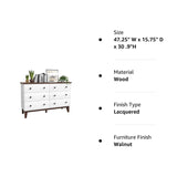 6-Drawer Double Dresser with Wide Drawers,White Dresser for Bedroom