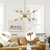 8-Light Sputnik Chandelier – Height Adjustable – Contemporary Modern Sputnik