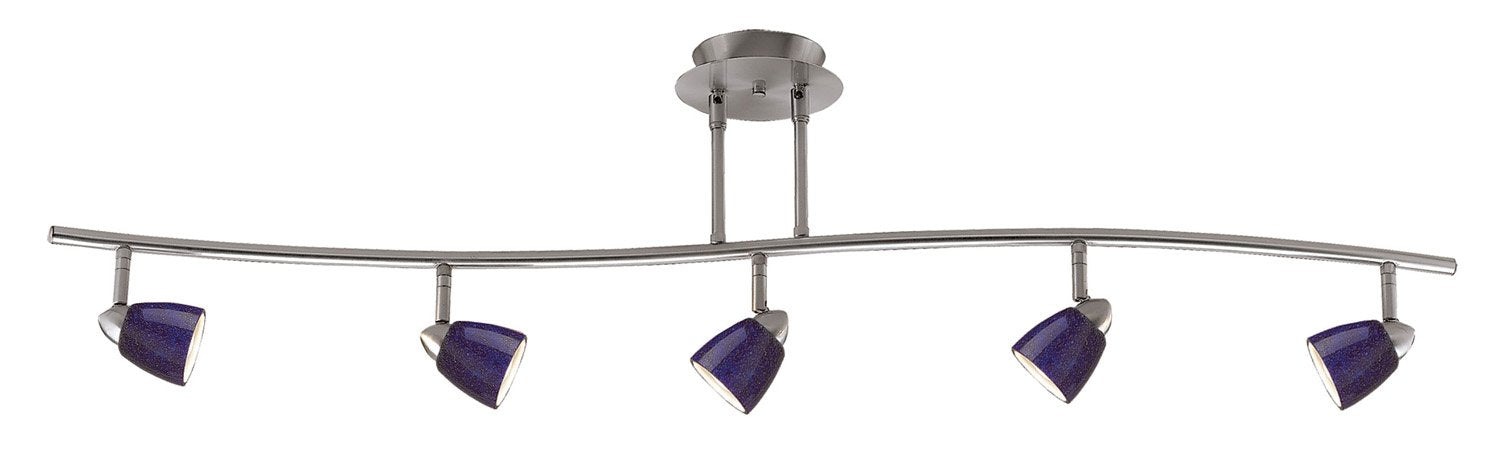 Five Light Serpentine Pendant - Brushed Steel Finish