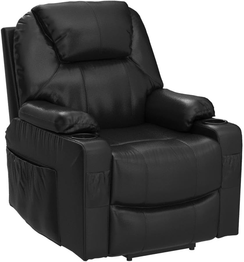 Power Lift Recliner Chair for Elderly, Lift Chair with Heat and Massage, Faux Leather