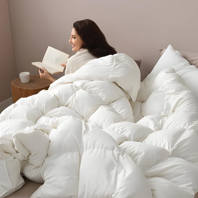 Goose Down Fiber Waterfowl Feather Fiber Comforter Duvet, All Season Duvet Insert
