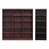 2-Piece Set with 72" Tall Solid Wood Triple Wide Bookcase with Adjustable Shelves