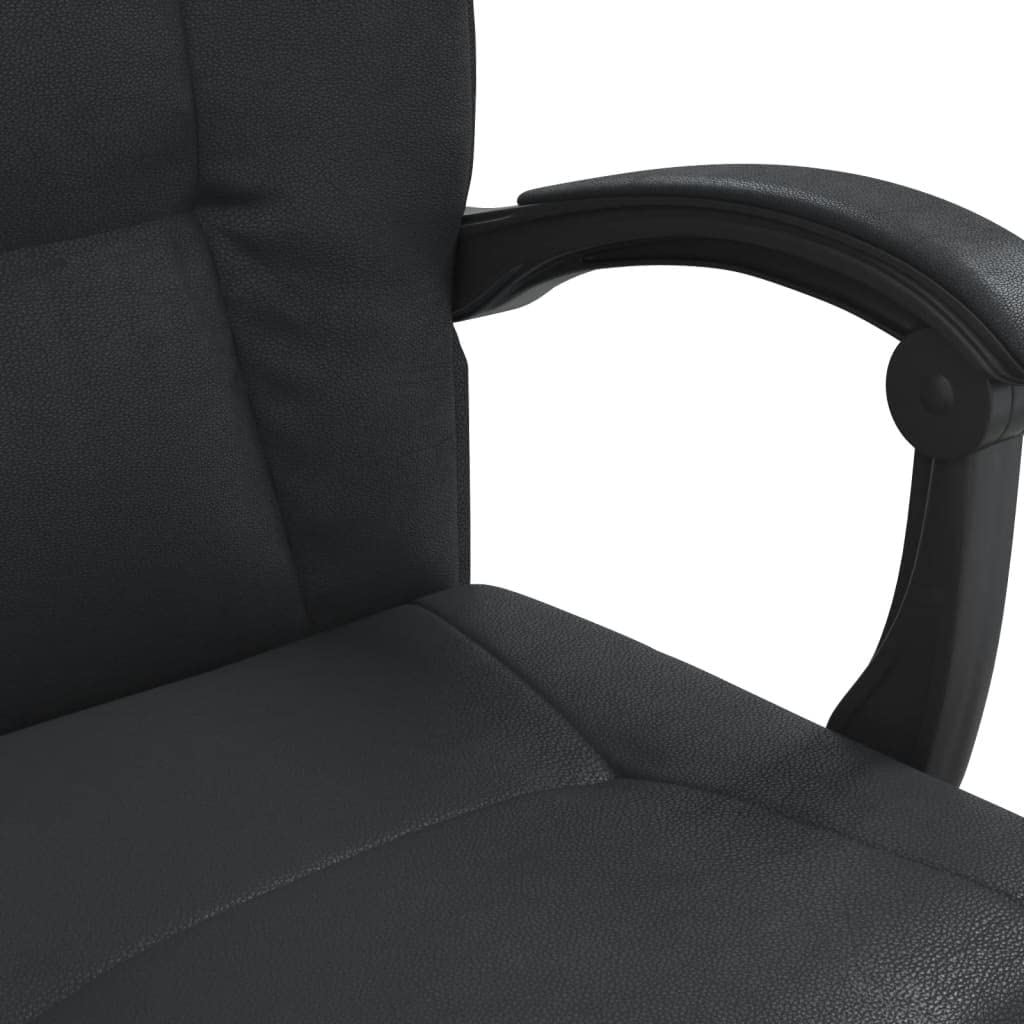 Reclining Office Chair Black Faux Leather (15.35 KG/33.77 LBS)