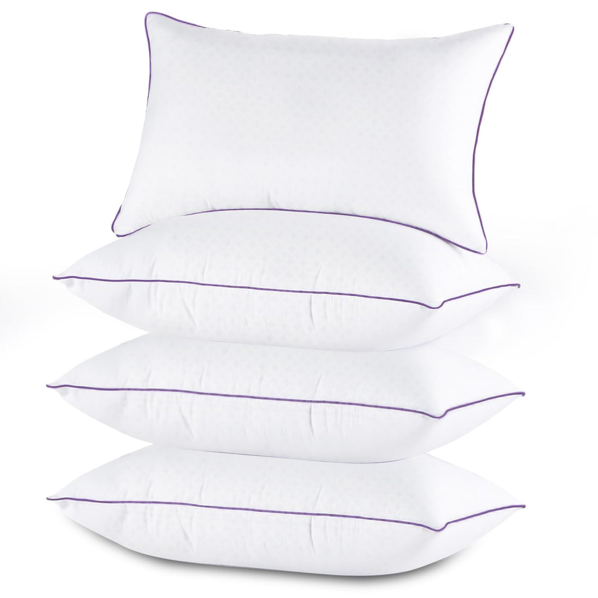 Pillows Queen Size Set of 4, Washable Supportive Bed Pillows with Super Soft Down