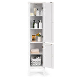 Storage Cabinet Bathroom High Cabinet with 5 Tier Storage Shelves, Freestanding Slim Cabinet,