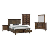 Coaster Franco Queen Bed 5-Piece Set, Burnished Oak