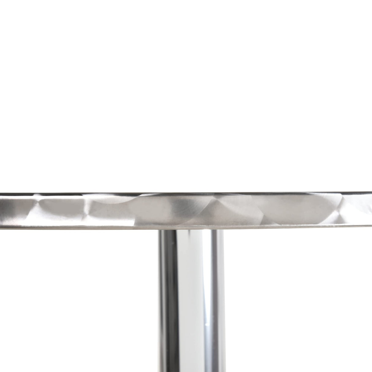 24 Inch Square Bar Table 43" H Adjustable Stainless Steel Top Aluminum Frame