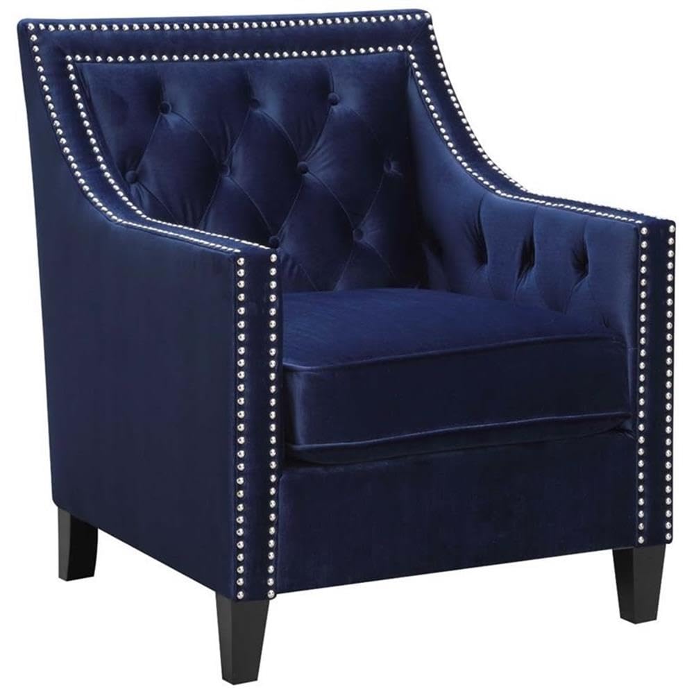 Furnishings Teagan Accent Arm Chair in Navy Fabric