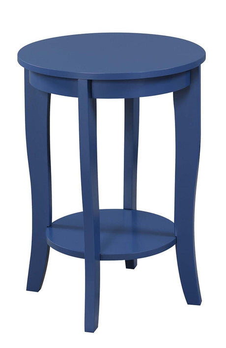 American Heritage Round End Table, Cobalt Blue