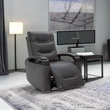 Genuine Leather Power Swivel Glider Rocker Recline,USB Charge Power Headrest