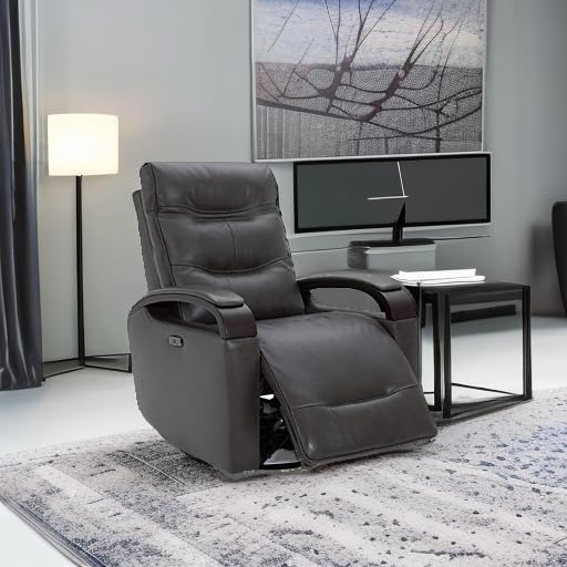 ChitaLux Power Glider Swivel Recliner Chair – Leather, USB & Power Headrest