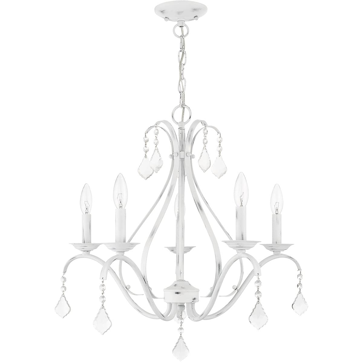 Lighting 40845-60 5 Light Antique White Chandelier