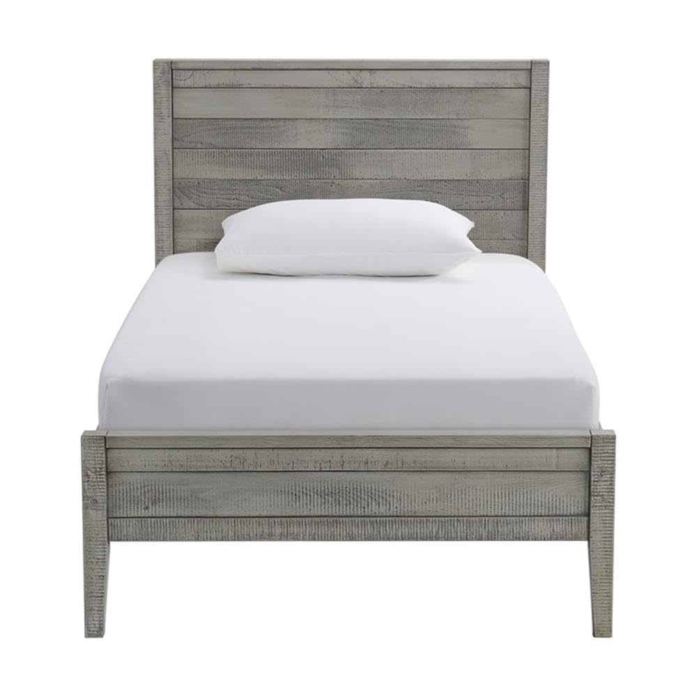 Windsor 3-Piece Set with Panel Twin Bed and 2 Nightstands, Driftwood Gray