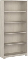 Cabot Tall 5 Shelf Bookcase Large Open Bookshelf in Espresso Oak Sturdy Display Cabinet