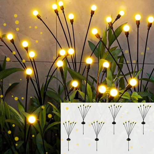 Solar Outdoor Lights, 6 Pack Solar Garden Lights, Firefly Lights Solar Outdoor, Solar