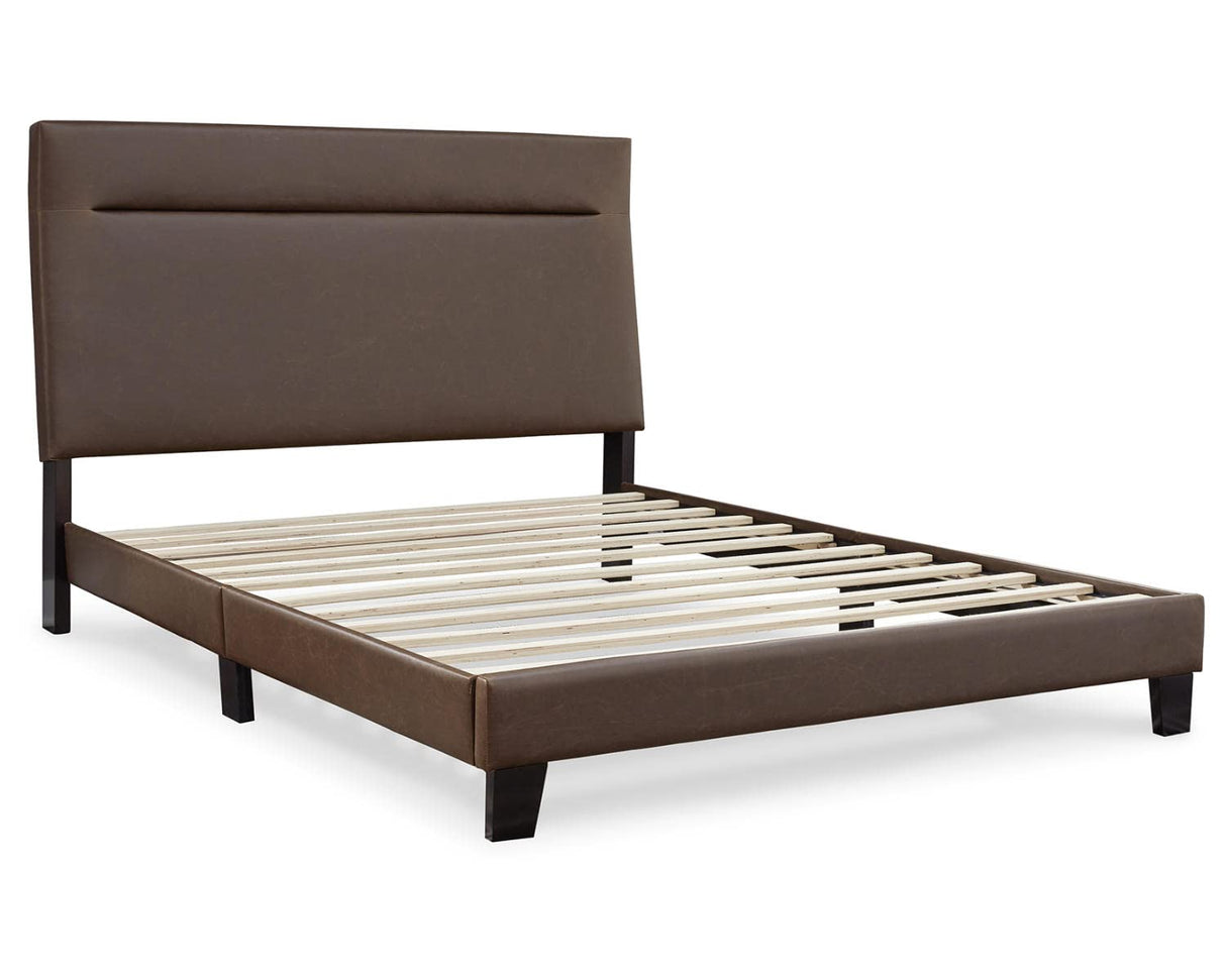 Adelloni Modern Upholstered Platform Bed with Adjustable Height Headboard,