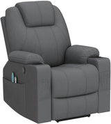 Power Lift Chair Electric Recliner for Elderly Heated Vibration Massage Soft Fabric Recliner Chair with 2 Remote Controls, USB Ports, Cup Holders & Side Pockets for Living Room (Grey)