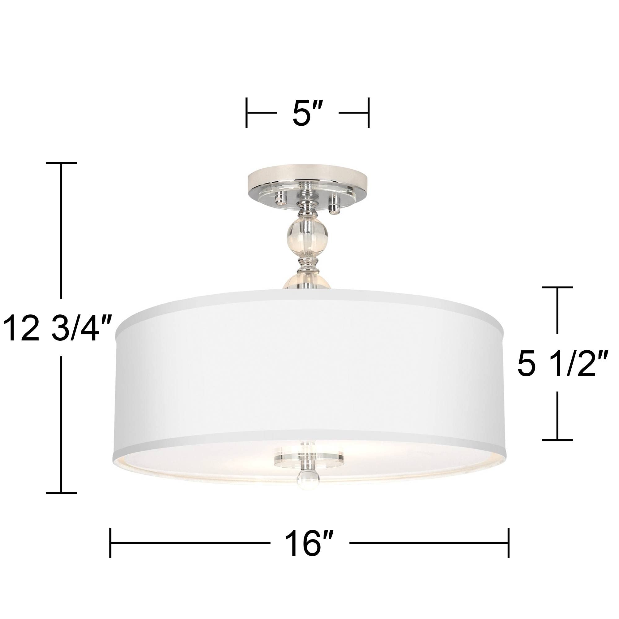 Spring Flowers 16" Semi-Flush Ceiling Light with Print Shade